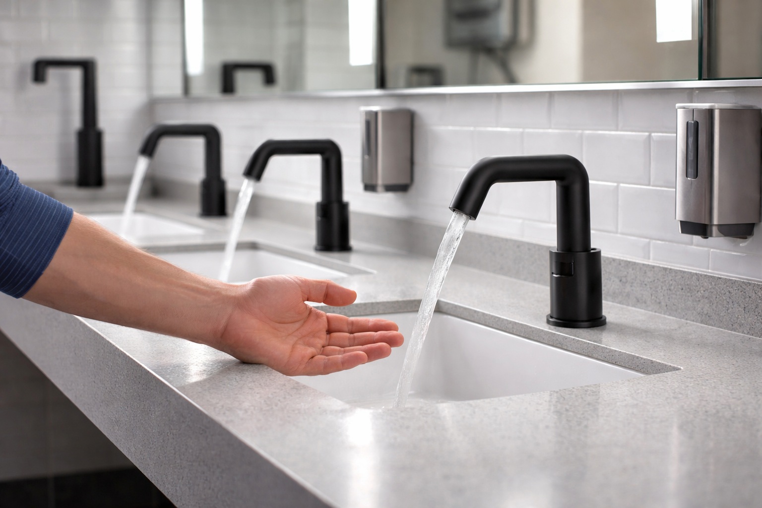 BathSelect touchless sensor faucet model BS10108 for hospital restroom specifications